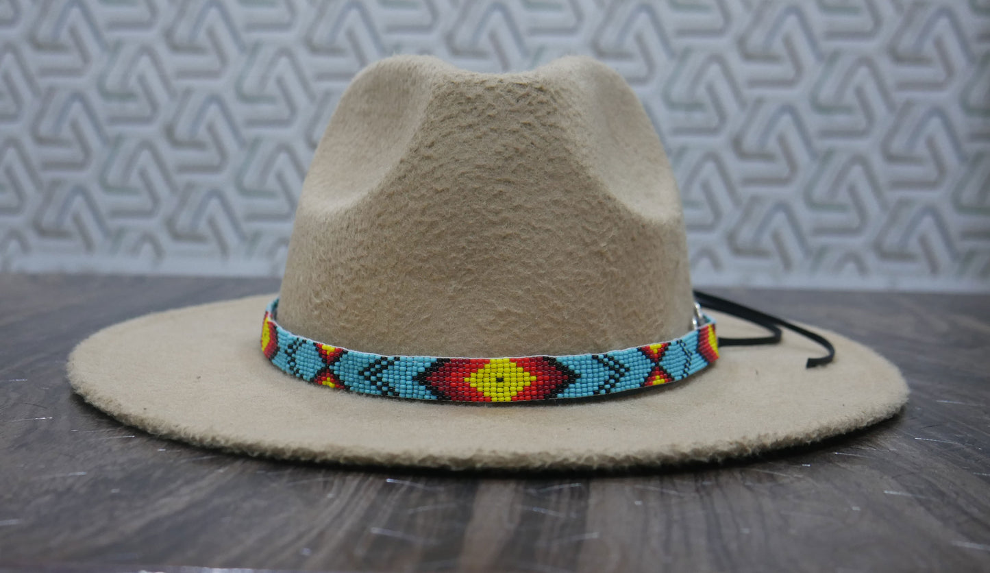 Beaded Hat Band Native American Southwestern Cowboy Rode Handmade Head/Hat Band