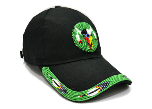 Native American Style Baseball Cap - Beaded Trucker Hat for Men
