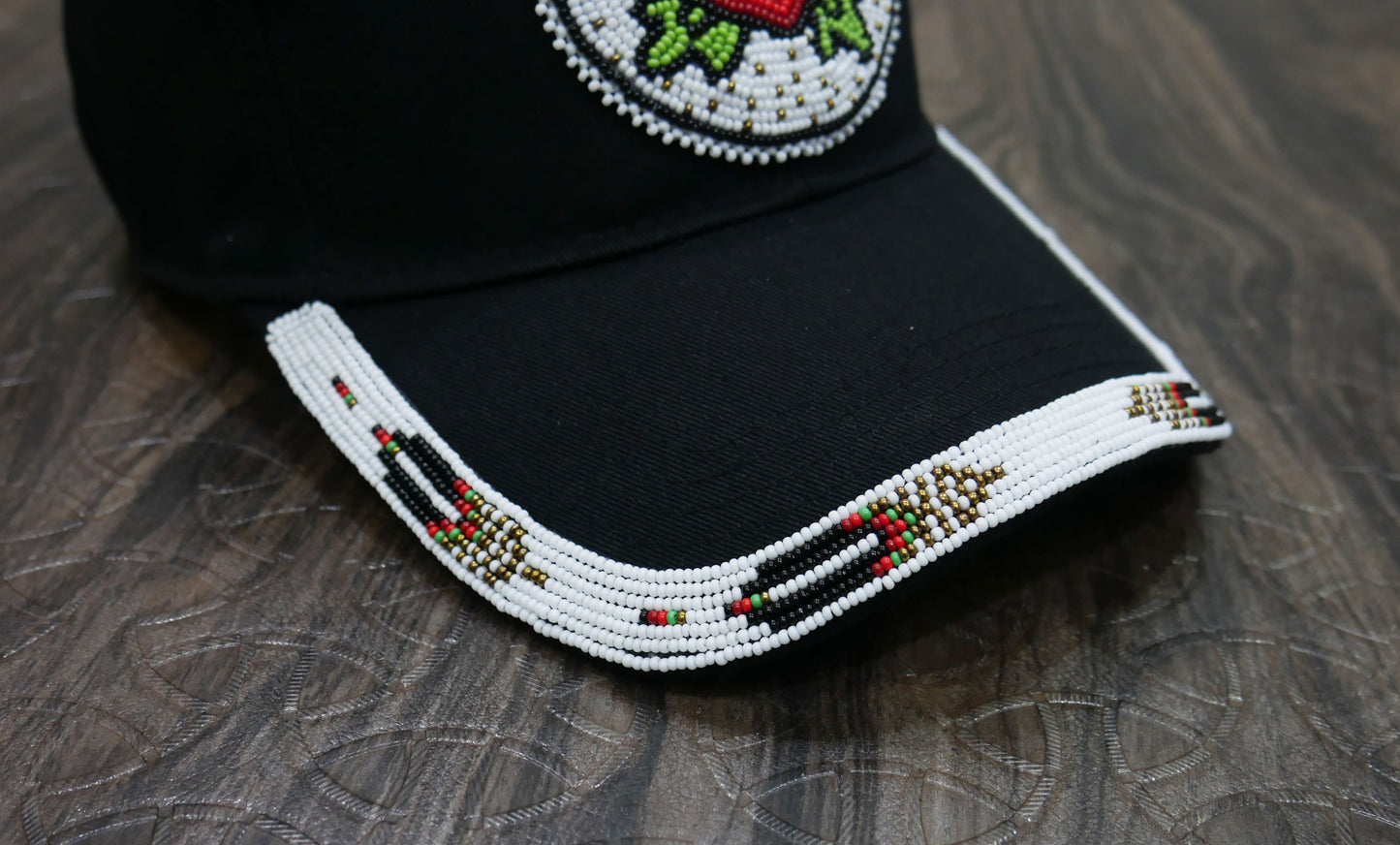 Native American Style Baseball Cap - Beaded Trucker Hat for Men