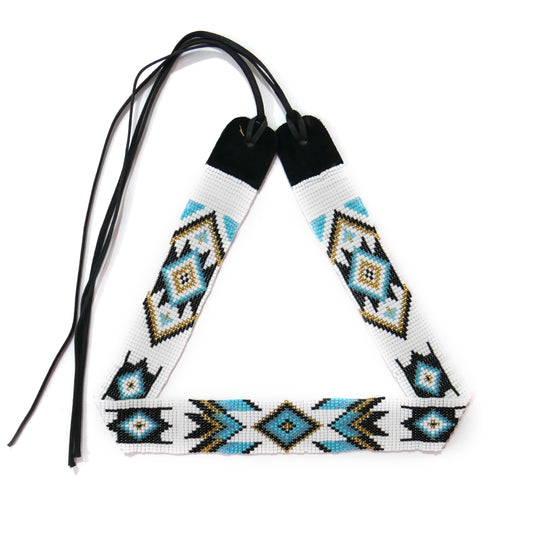Beaded Hat Band Native American Southwestern Cowboy Rode Handmade Head/Hat Band