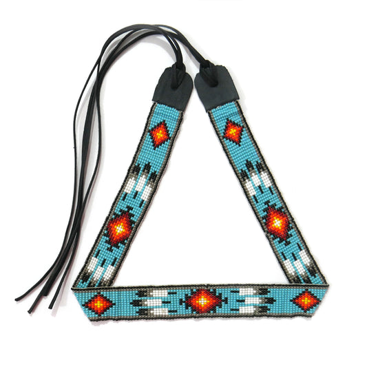 Beaded Hat Band Native American Southwestern Cowboy Rode Handmade Head/Hat Band
