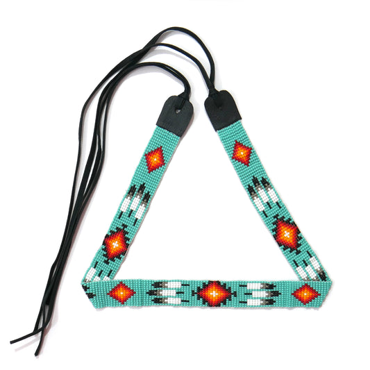 Beaded Hat Band Native American Southwestern Cowboy Rode Handmade Head/Hat Band