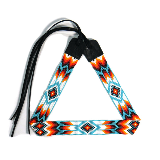 Beaded Hat Band Native American Southwestern Cowboy Rode Handmade Head/Hat Band