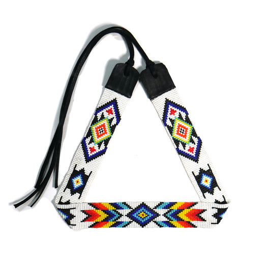 Beaded Hat Band Native American Southwestern Cowboy Rode Handmade Head/Hat Band