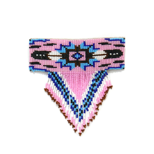 Pink Star Feather Beaded Hair Clips Native American Handmade Beaded Hair Baw Beaded Barrette
