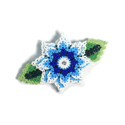 White Flower Beaded Hair Clips Native American Handmade Beaded Hair Baw Beaded Barrette