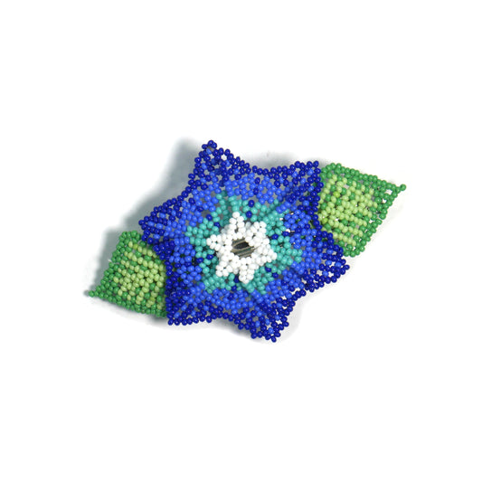Blue Flower Beaded Hair Clips Native American Handmade Beaded Hair Baw Beaded Barrette