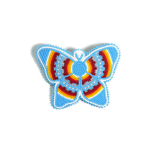 Sky-Blue Butterfly Beaded Hair Clips Native American Handmade Beaded Hair Baw Beaded Barrette