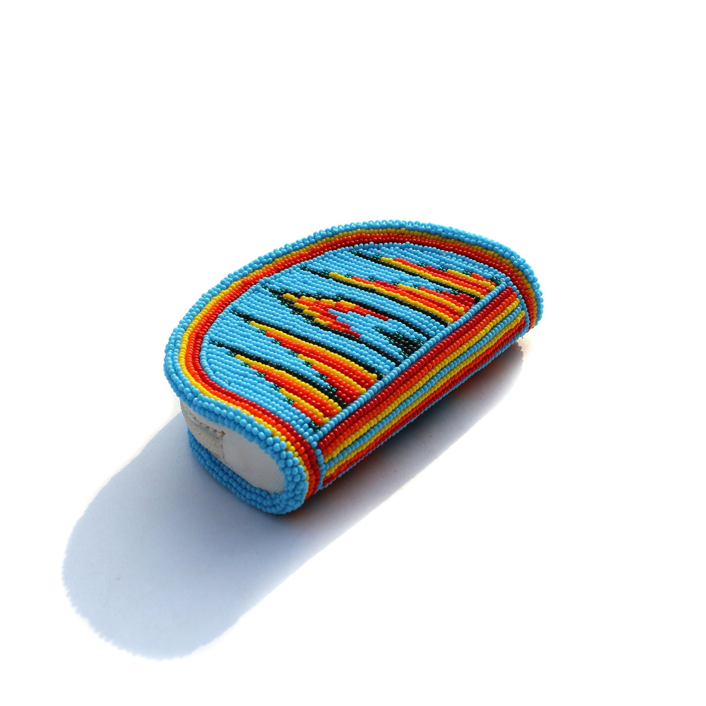 Sky-Blue Native American Beaded Coin Purse, Change Purse For Women, Zippered Change Pouch Wallet, Small Leather Pouch, designer key pouch