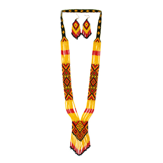 Blue Native American Beaded Necklace ( Handmade )