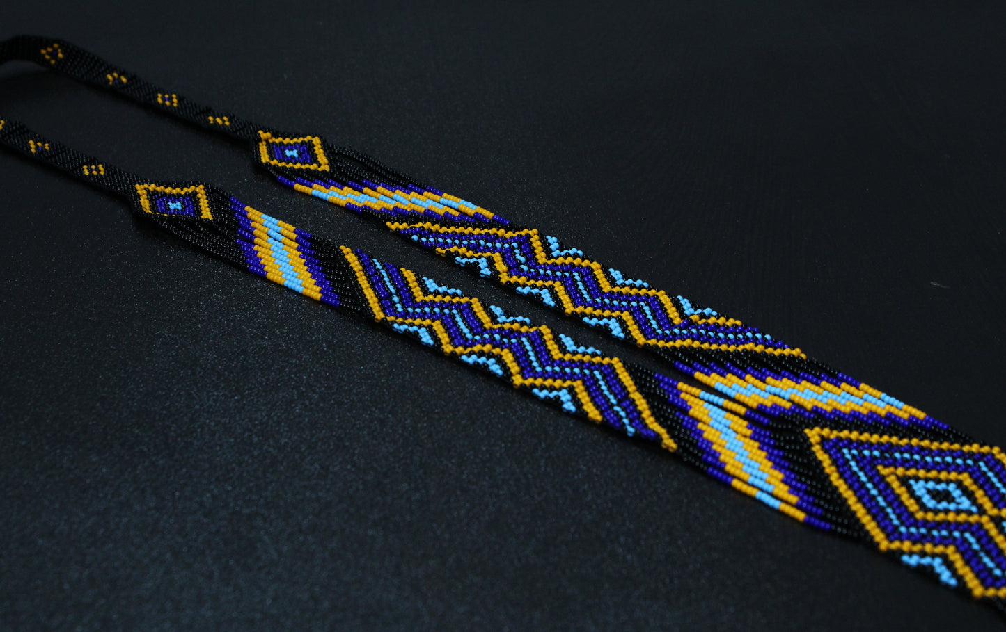 Blue Native American Beaded Necklace ( Handmade )