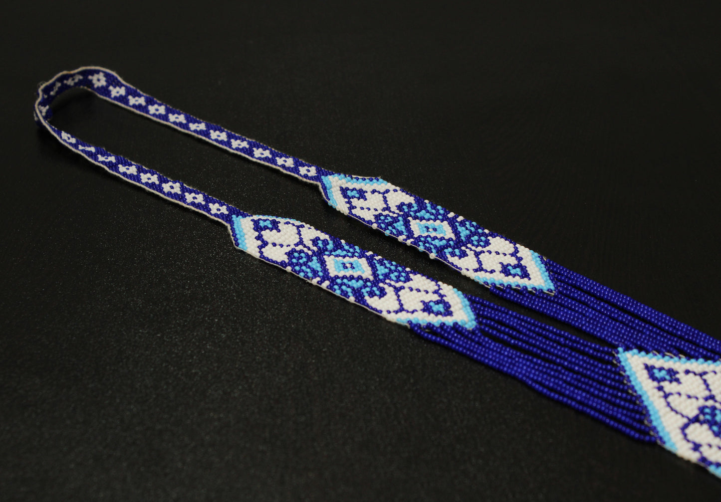 Blue Native American Beaded Necklace ( Handmade )