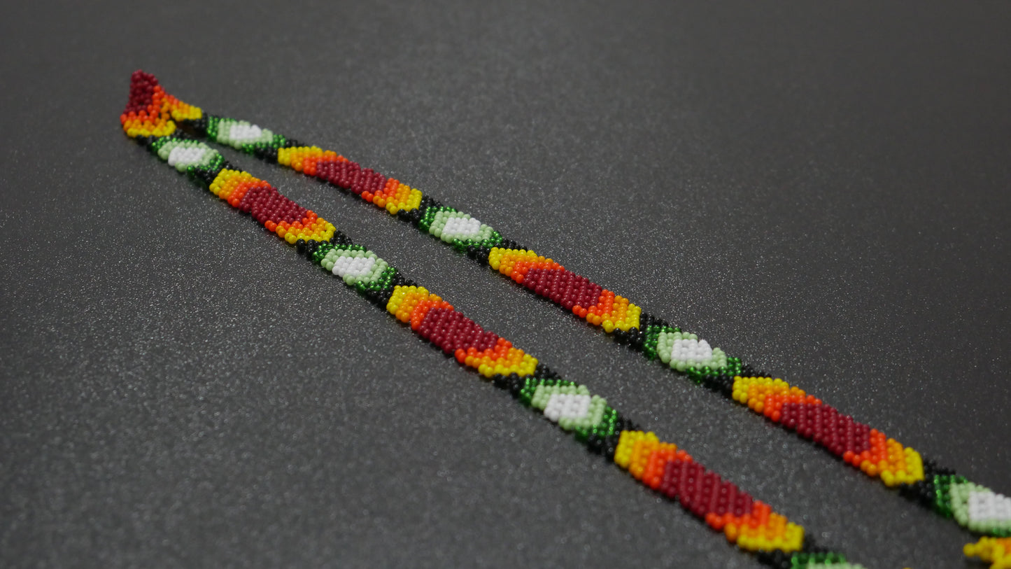 Yellow Native American Beaded huichol Necklace( Handmade )
