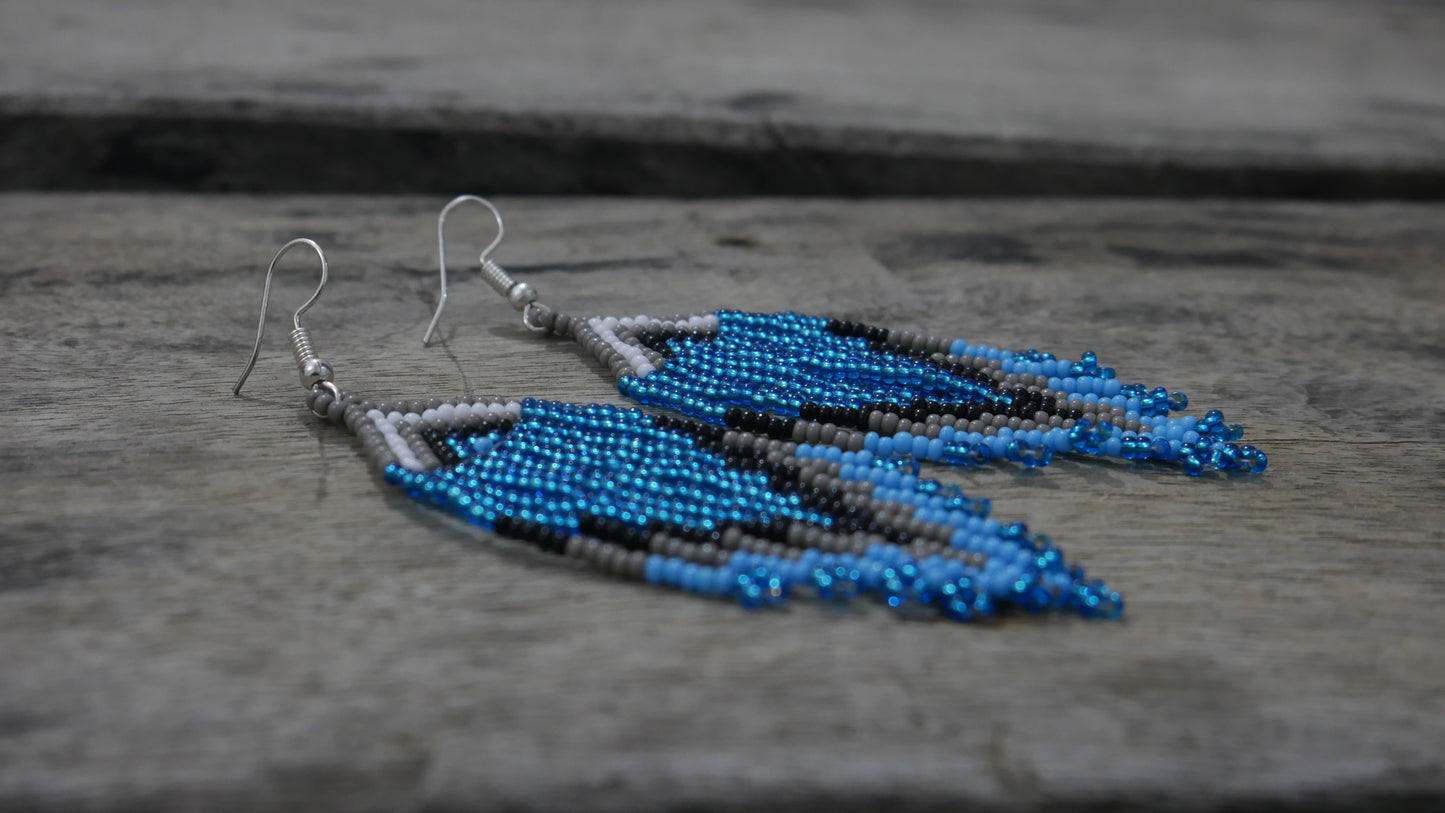 Trans Butterfly Native American Beaded Necklace ( Handmade )