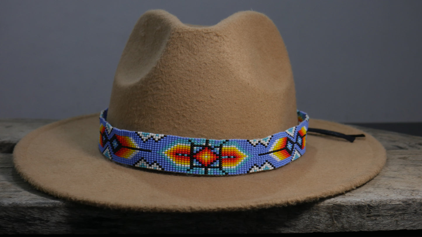 Beaded Hat Band Native American Southwestern Cowboy Rode Handmade Head/Hat Band