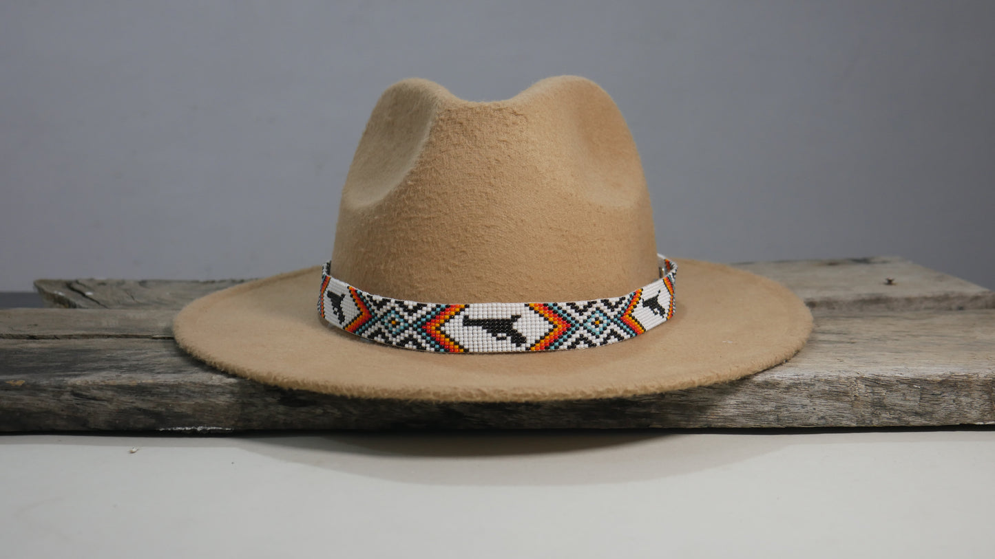 Beaded Hat Band Native American Southwestern Cowboy Rode Handmade Head/Hat Band