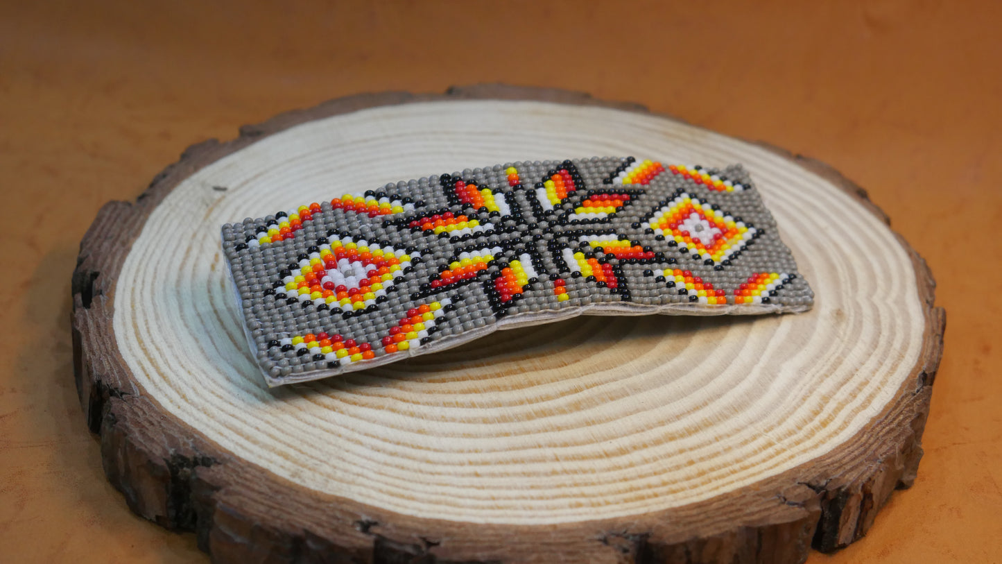 Grey Star Beaded Hair Clips Native American Handmade Beaded Hair Baw Beaded Barrette