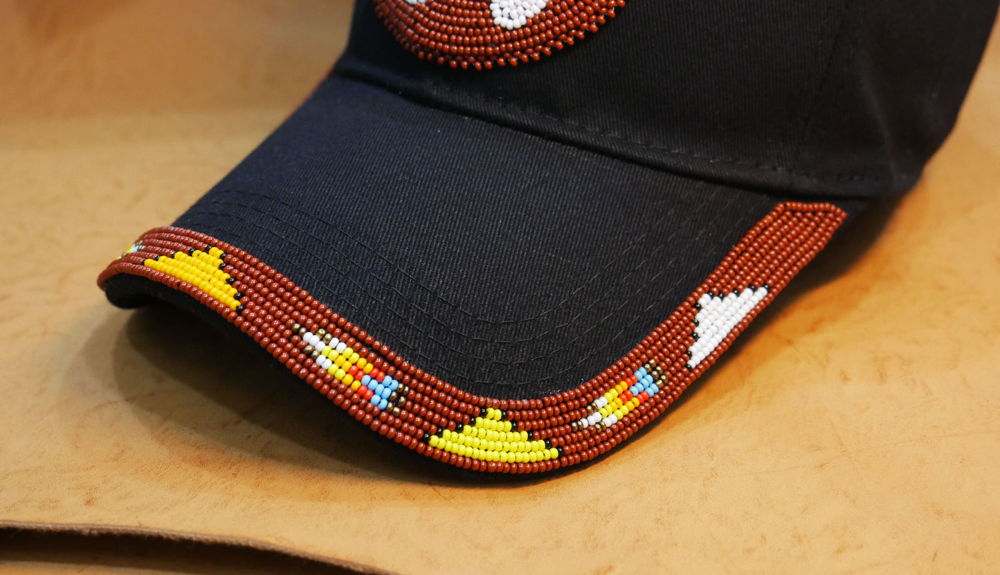 Native American Style Baseball Cap - Beaded Trucker Hat for Men