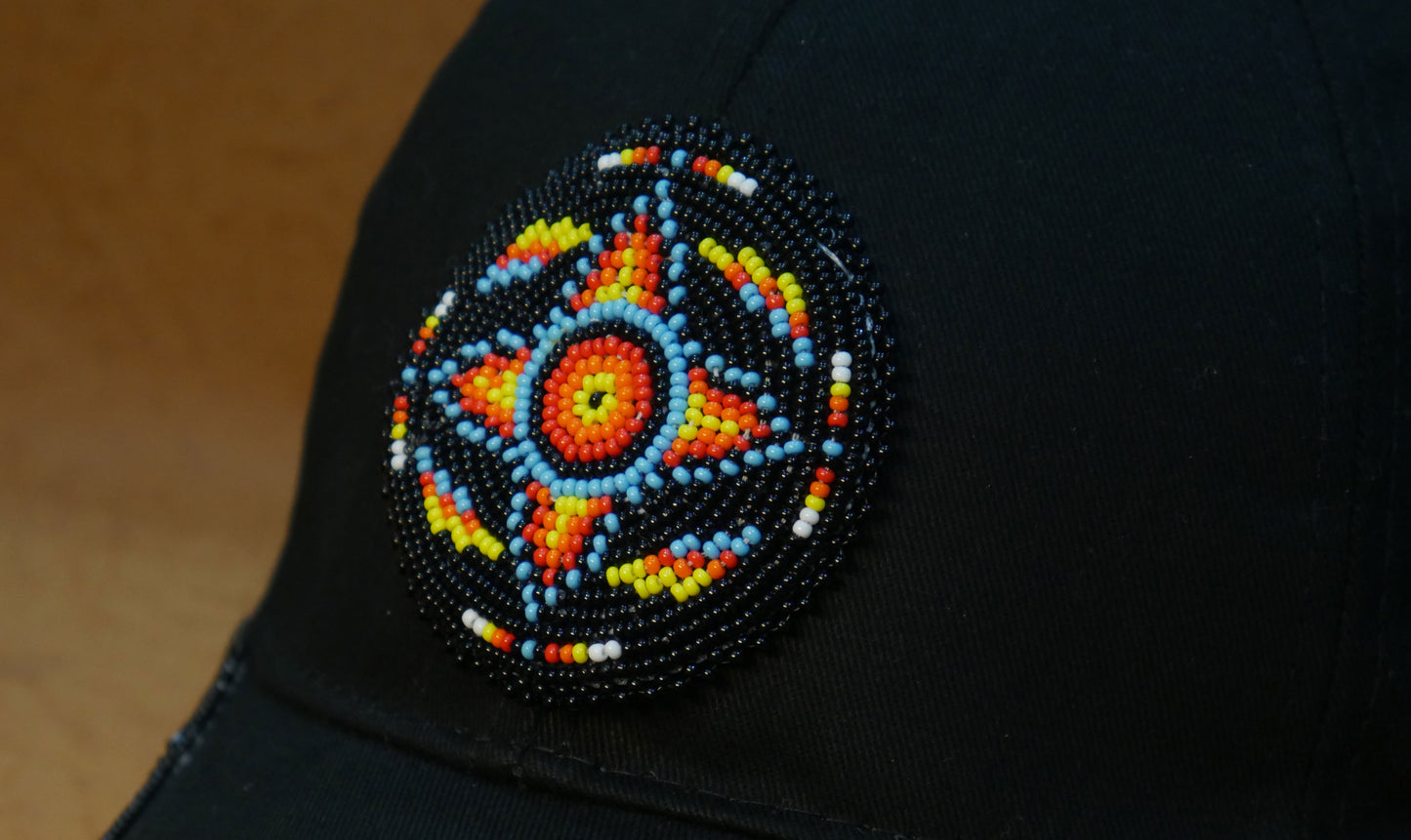 Native American Style Baseball Cap - Beaded Trucker Hat for Men