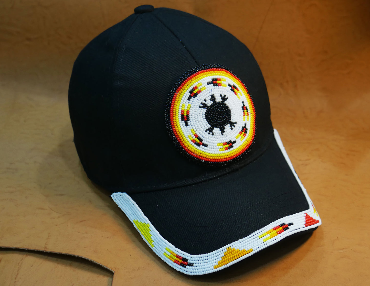 Native American Style Baseball Cap - Beaded Trucker Hat for Men