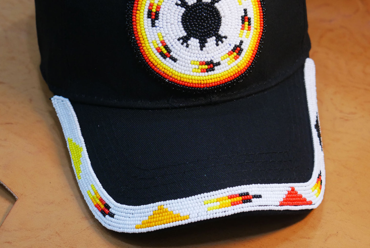 Native American Style Baseball Cap - Beaded Trucker Hat for Men