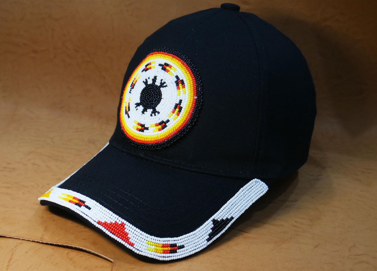 Native American Style Baseball Cap - Beaded Trucker Hat for Men