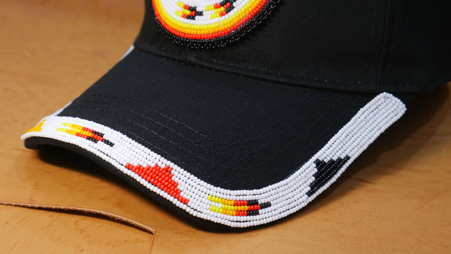 Native American Style Baseball Cap - Beaded Trucker Hat for Men