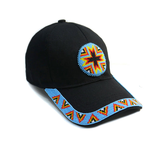Native American Style Baseball Cap - Beaded Trucker Hat for Men