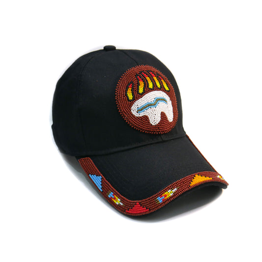 Native American Style Baseball Cap - Beaded Trucker Hat for Men