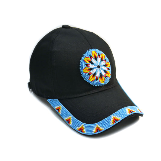 Native American Style Baseball Cap - Beaded Trucker Hat for Men