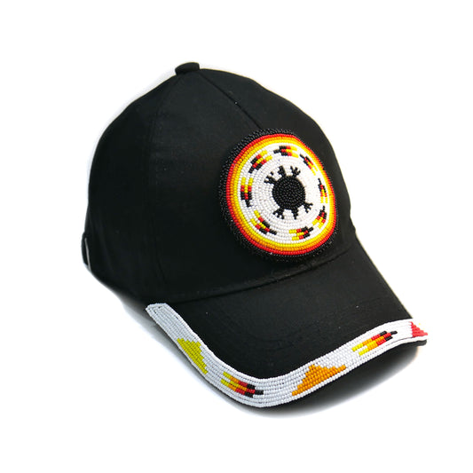 Native American Style Baseball Cap - Beaded Trucker Hat for Men