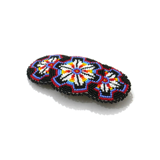 Black Beaded Hair Clips Native American Handmade Beaded Hair Baw Beaded Barrette
