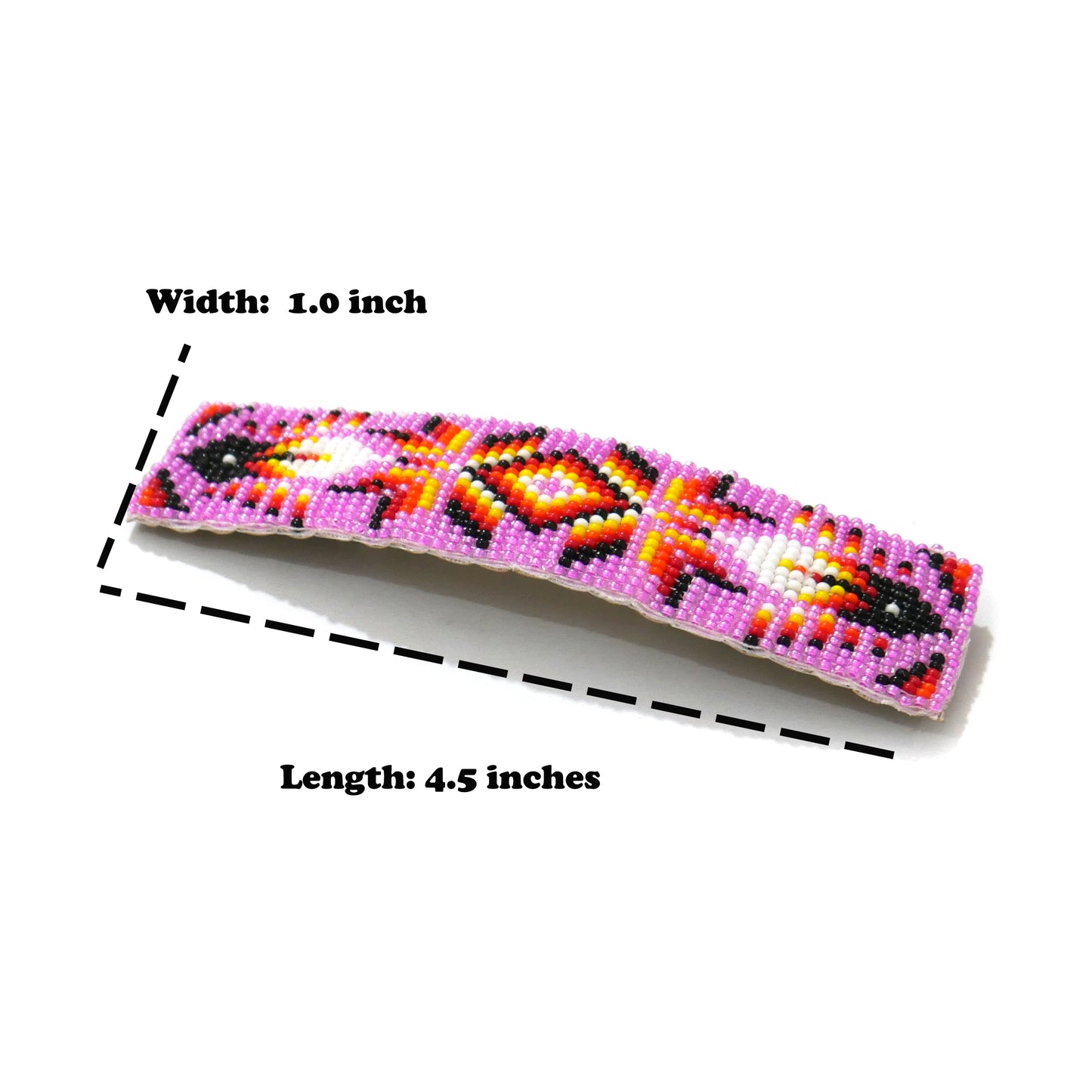 Pink Star Feather Beaded Hair Clips Native American Handmade Beaded Hair Baw Beaded Barrette