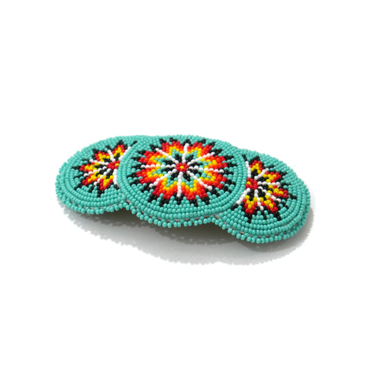 Turquoise Star Beaded Hair Clips Native American Handmade Beaded Hair Baw Beaded Barrette