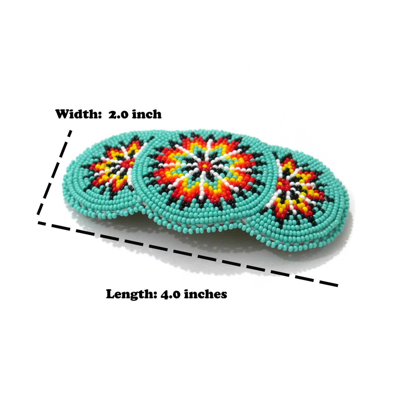Turquoise Star Beaded Hair Clips Native American Handmade Beaded Hair Baw Beaded Barrette
