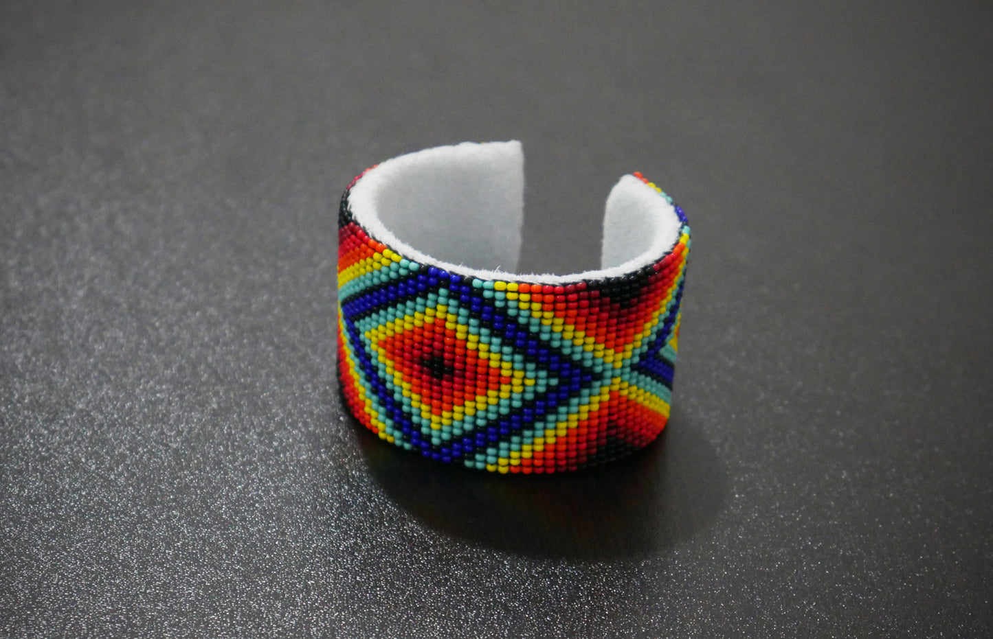 Multi-color Beaded Cuff Bracelet native American seed beads Adjustable cuff bracelet (Handmade)