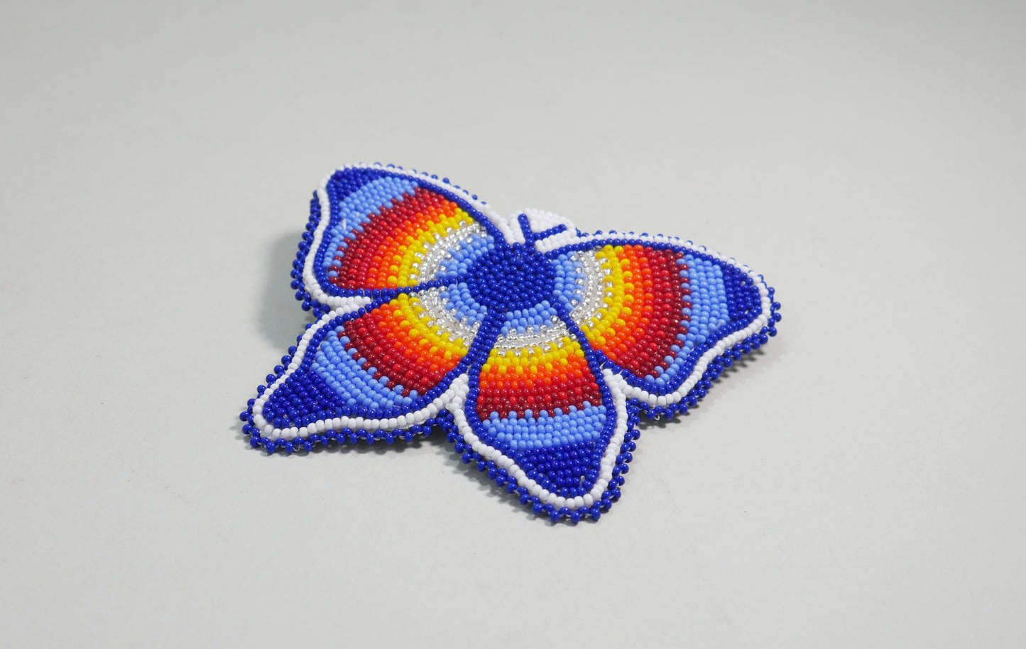 Blue Butterfly Beaded Hair Clips Native American Handmade Beaded Hair Baw Beaded Barrette
