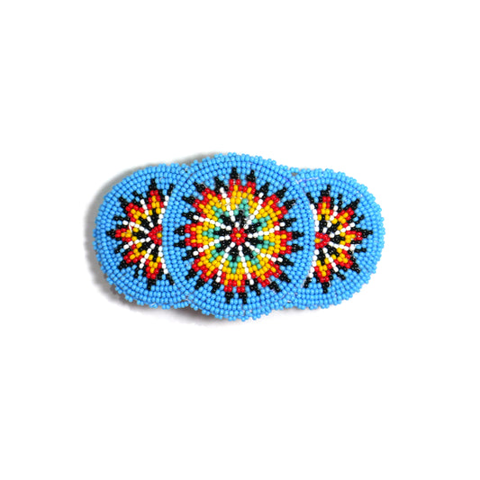 Sky-Blue star Beaded Hair Clips Native American Handmade Beaded Hair Baw Beaded Barrette
