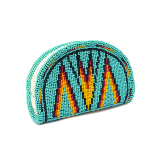 Turquoise Native American Beaded Coin Purse, Change Purse For Women, Zippered Change Pouch Wallet, Small Leather Pouch, designer key pouch