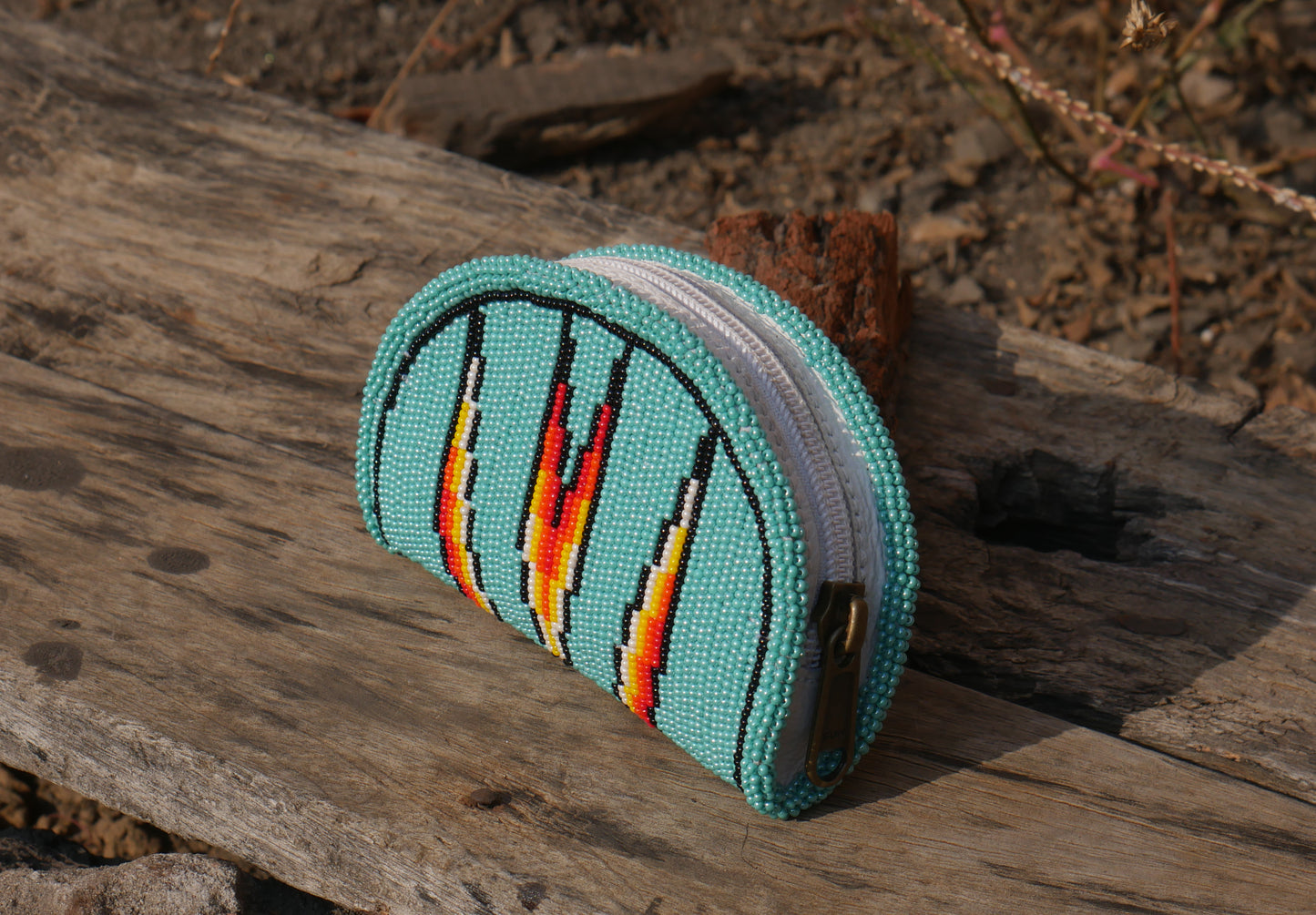 Turquoise Native American Beaded Coin Purse, Change Purse For Women, Zippered Change Pouch Wallet, Small Leather Pouch, designer key pouch