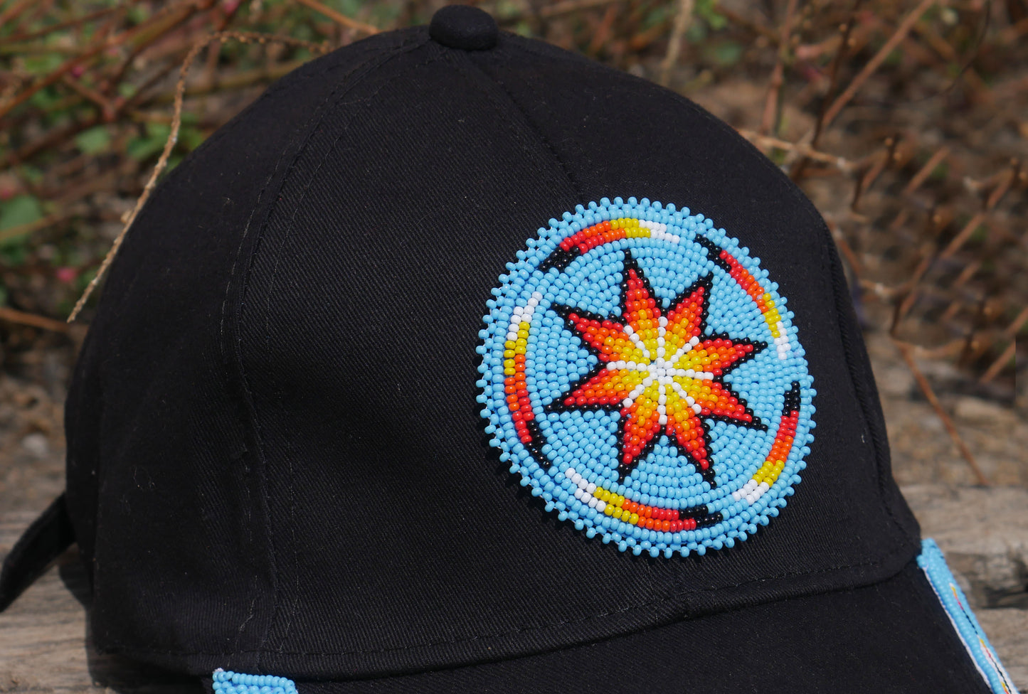 Native American Style Baseball Cap - Beaded Trucker Hat for Men