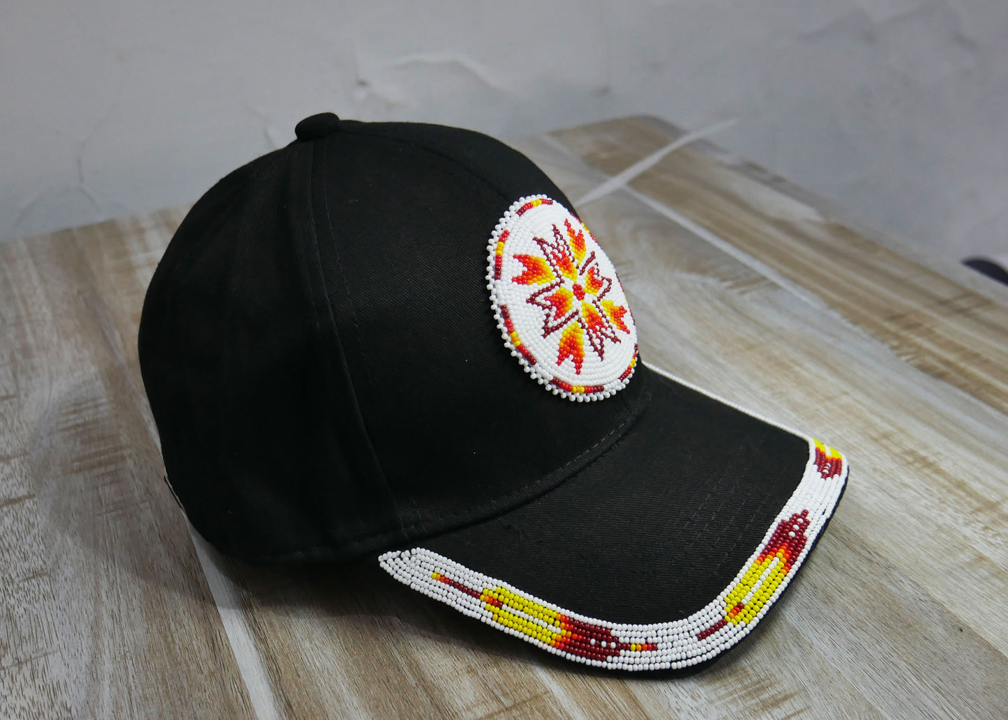 Native American Style Baseball Cap - Beaded Trucker Hat for Men