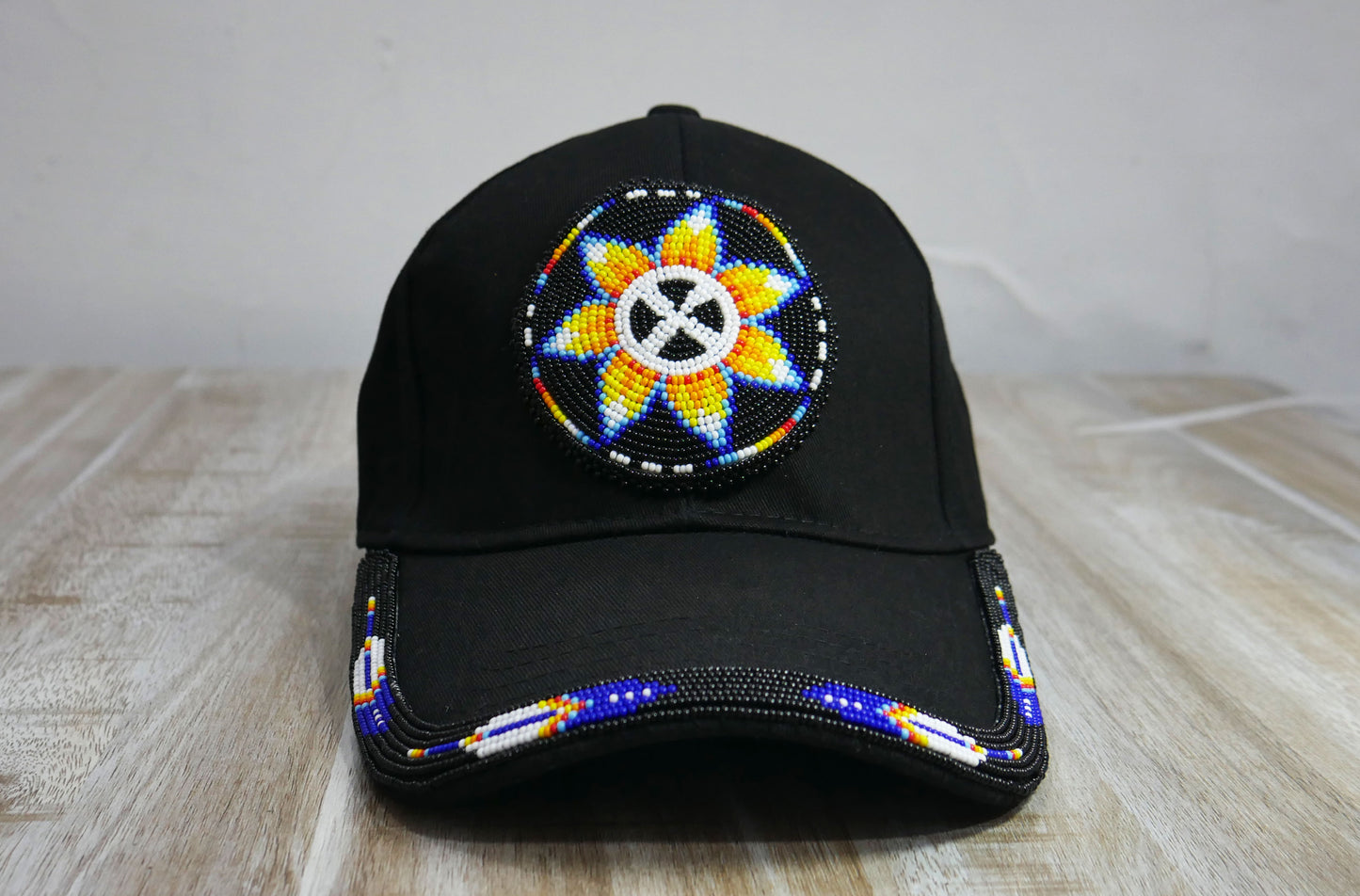 Native American Style Baseball Cap - Beaded Trucker Hat for Men
