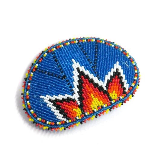 Trans Blue Geometric Beaded Hair Clips Native American Handmade Beaded Hair Baw Beaded Barrette