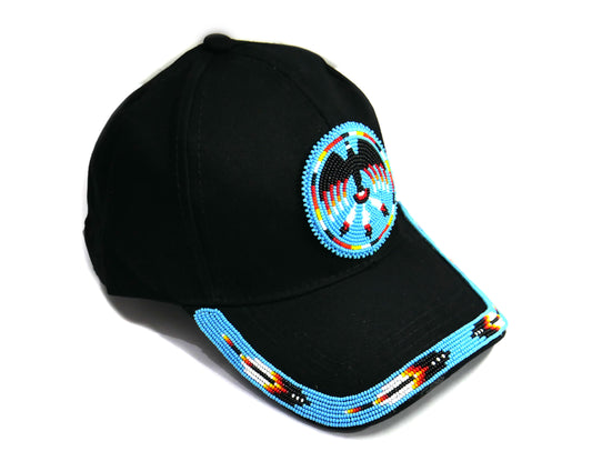 Native American Style Baseball Cap - Beaded Trucker Hat for Men