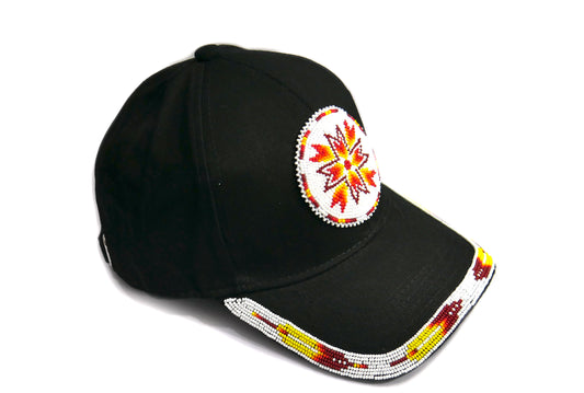 Native American Style Baseball Cap - Beaded Trucker Hat for Men