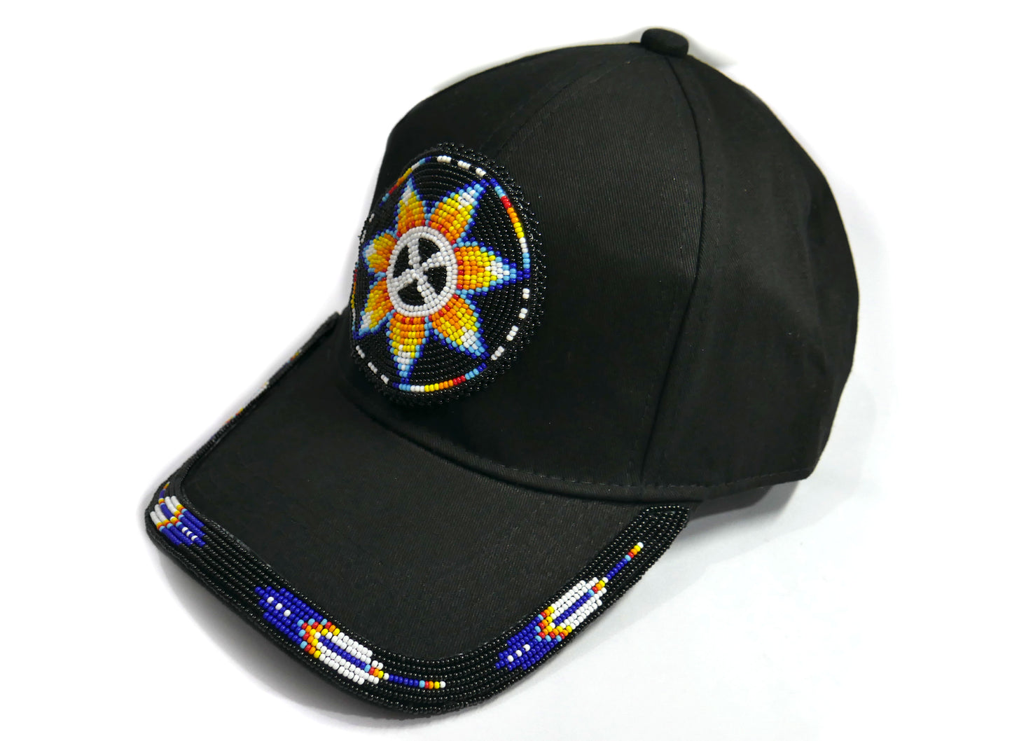 Native American Style Baseball Cap - Beaded Trucker Hat for Men
