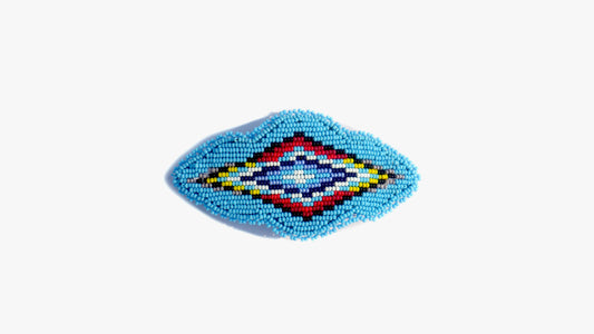 sky-Blue  Beaded Hair Clips Native American Handmade Beaded Hair Baw Beaded Barrette
