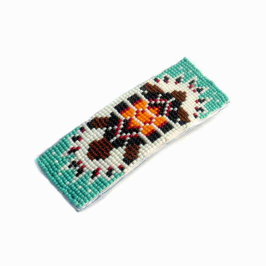 Turquoise Turtle Beaded Hair Clips Native American Handmade Beaded Hair Baw Beaded Barrette